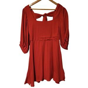 NWT Band of the Free Josette Red Puff Sleeve Mini Dress Womens S Christmas Party